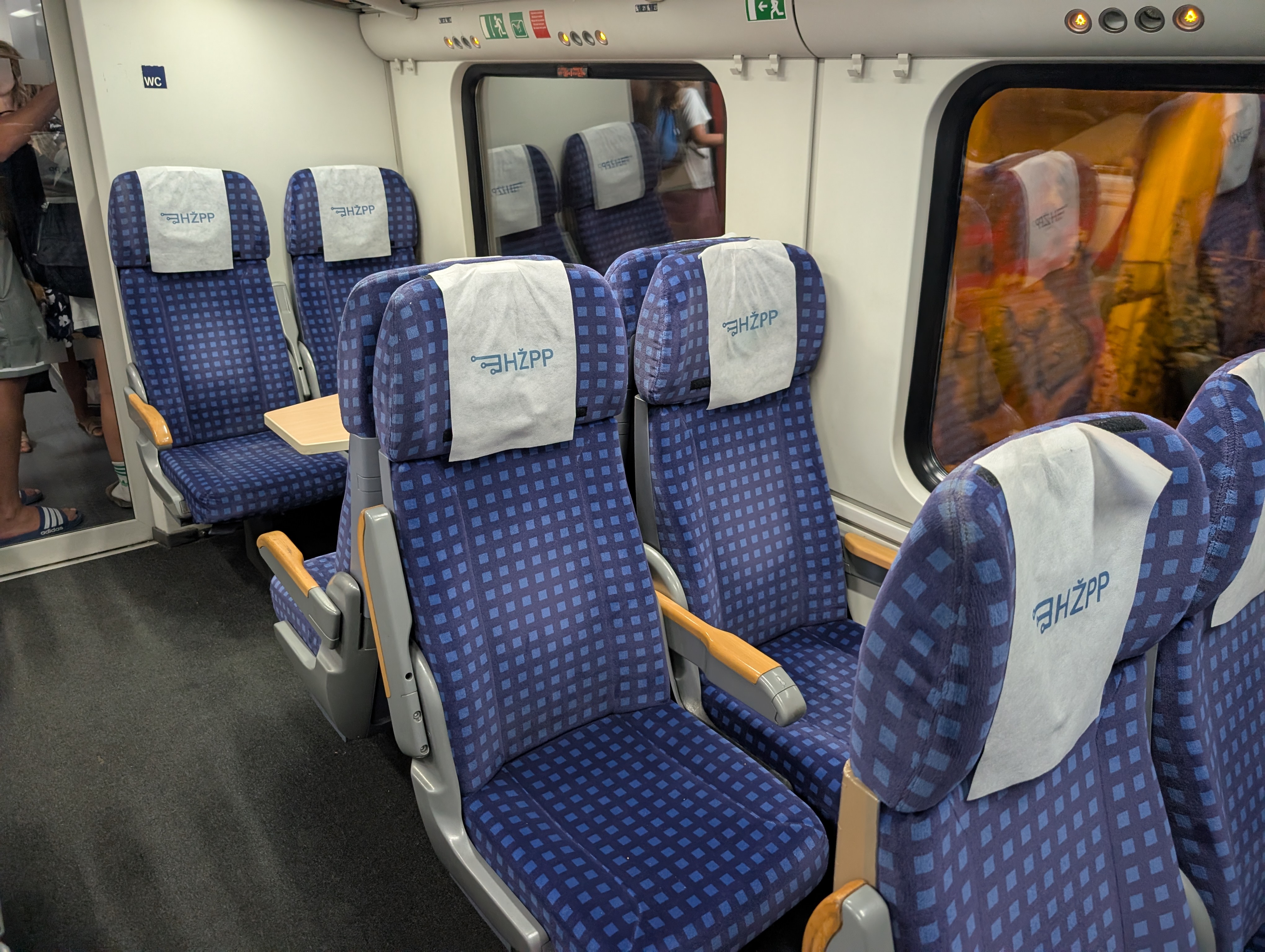 View of train seats
